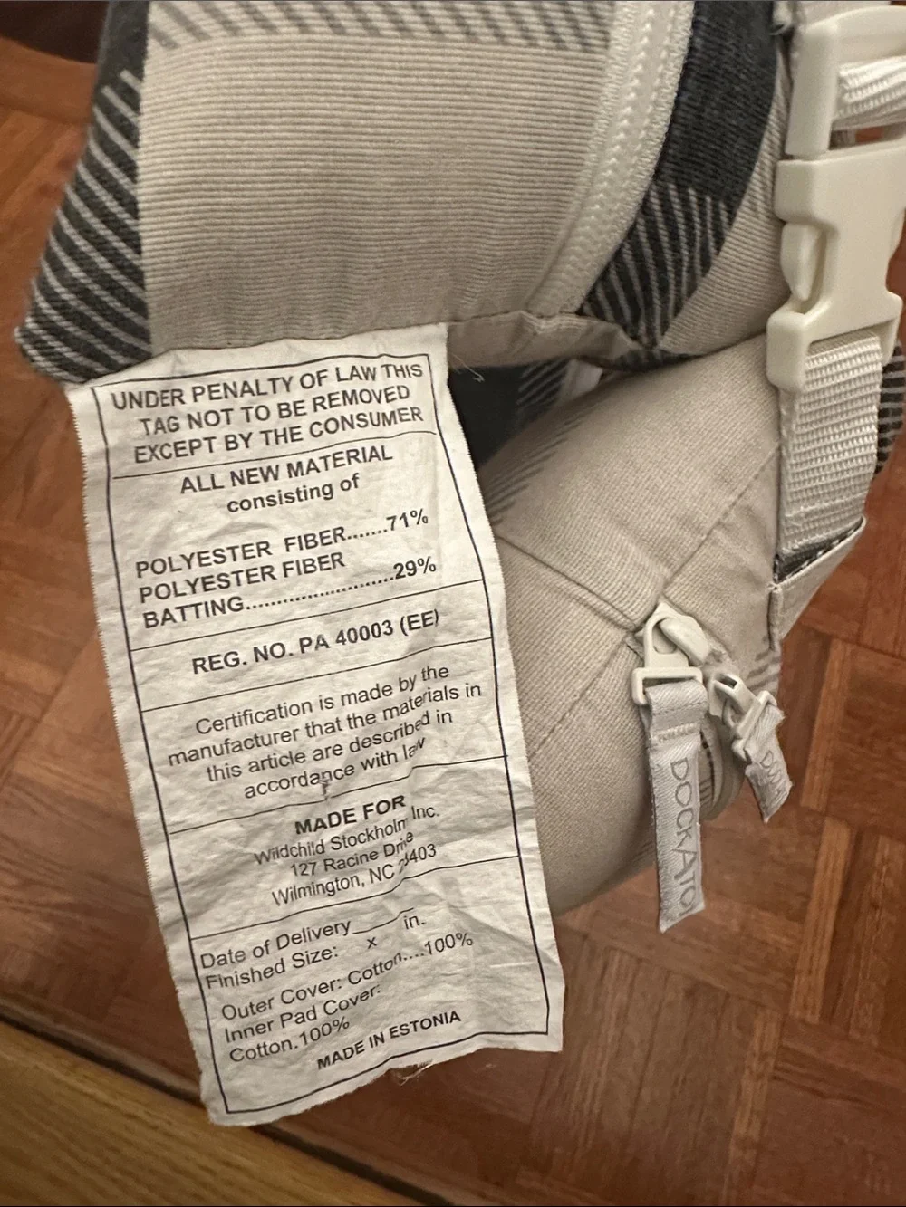 DockATot Neutral Gray Plaid Baby Lounger
